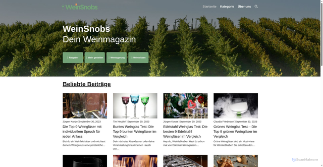 Security scan screenshot of https://weinsnobs.de