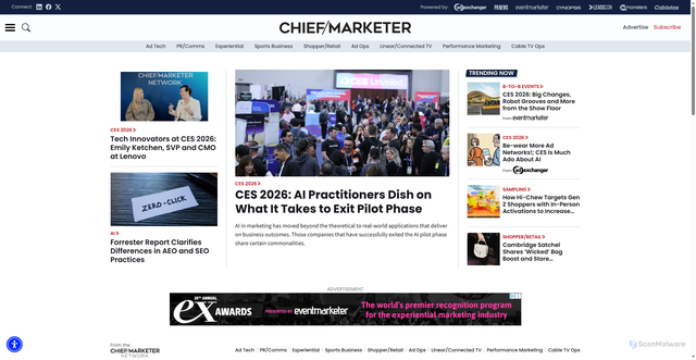 Security scan screenshot of https://www.chiefmarketer.com