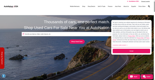 Security scan screenshot of https://www.autonationusa.com/used-cars.htm