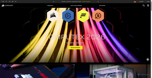 Security scan screenshot of https://www.corsair.com/