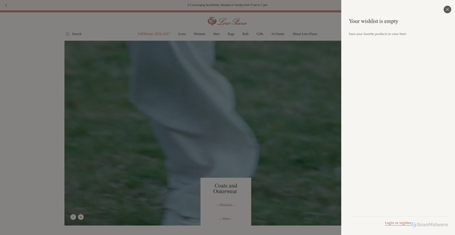 Security scan screenshot of https://loropiana.com