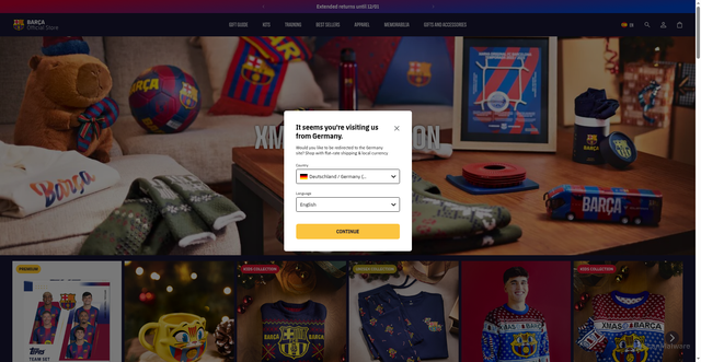 Security scan screenshot of https://store.fcbarcelona.com/