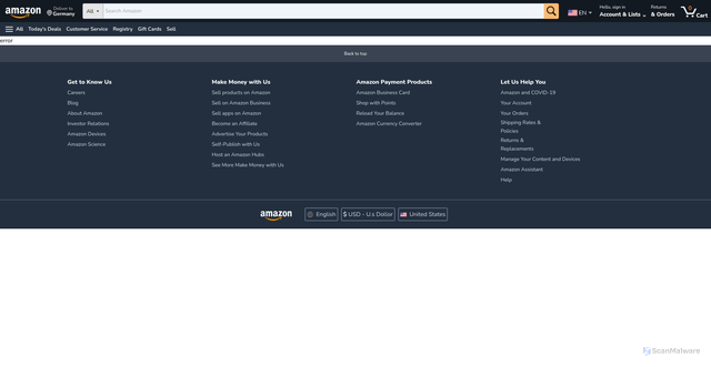 Security scan screenshot of http://www.aamznn.vercel.app/