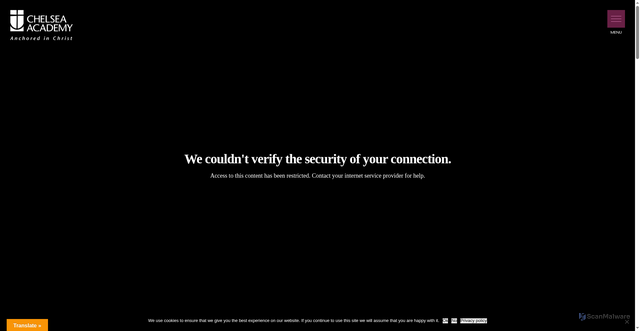 Security scan screenshot of http://www.chelsea-academy.org