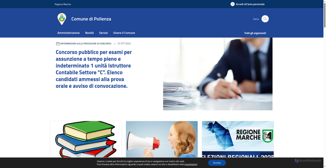 Security scan screenshot of https://www.comune.pollenza.mc.it/