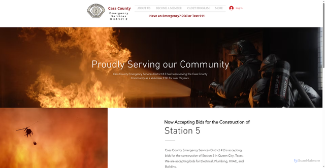 Security scan screenshot of https://www.casscountyesd2tx.gov/