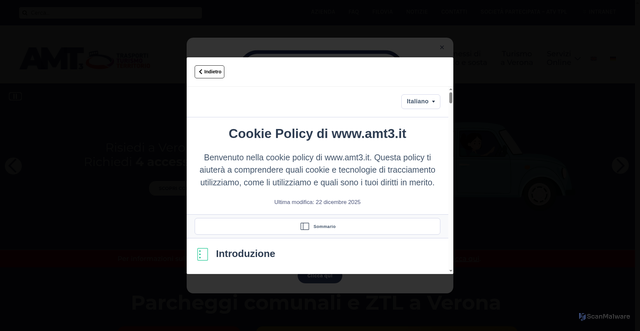 Security scan screenshot of https://www.amt3.it/