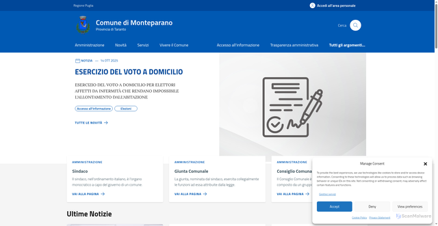 Security scan screenshot of https://comune.monteparano.ta.it/