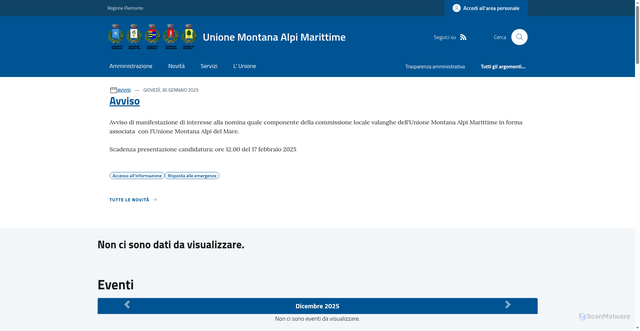 Security scan screenshot of www.unionealpimarittime.it