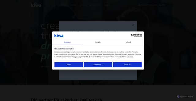 Security scan screenshot of https://kiwa.se