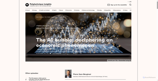 Security scan screenshot of https://www.polytechnique-insights.com/en/columns/digital/the-ai-bubble-deciphering-an-economic-phenomenon/