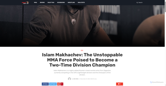 Security scan screenshot of https://mmafight.life/islam-makhachev-unstoppable-force/