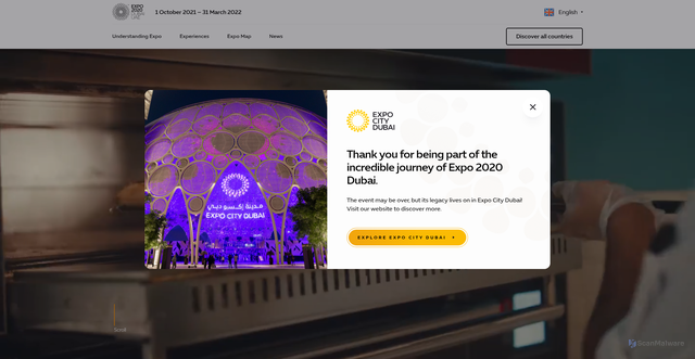 Security scan screenshot of https://www.expo2020dubai.com/