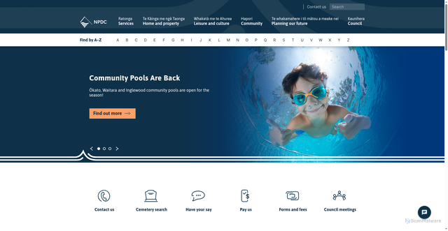 Security scan screenshot of https://www.npdc.govt.nz/