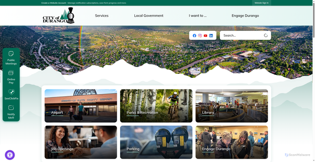Security scan screenshot of https://durangoco.gov/