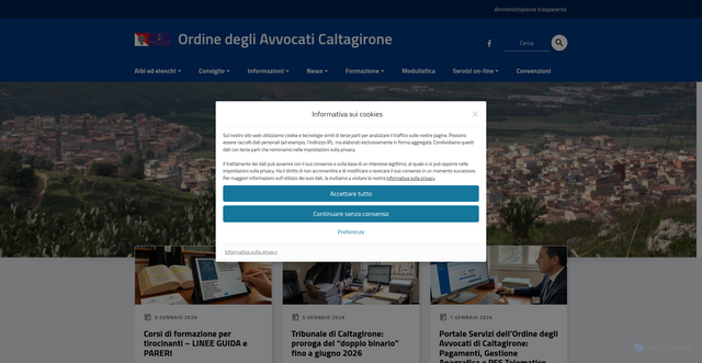 Security scan screenshot of https://www.ordineavvocaticaltagirone.it/