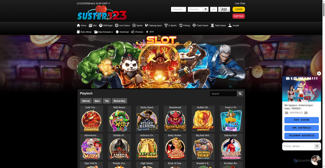 Security scan screenshot of https://ndk2-susters.top/desktop/game/slot/playtech