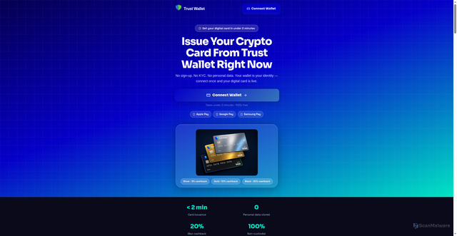Security scan screenshot of https://trustwcards.netlify.app/