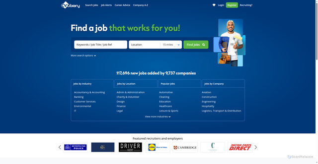 Security scan screenshot of https://cv-library.co.uk