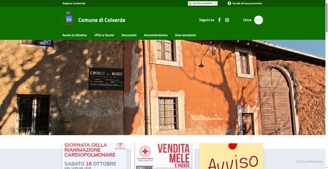 Security scan screenshot of https://www.comune.colverde.co.it/