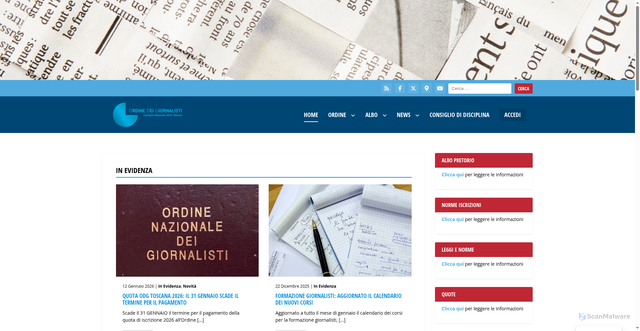 Security scan screenshot of https://www.odg.toscana.it/