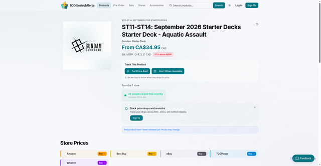 Security scan screenshot of https://tcgsealedalerts.com/products/st11-st14-september-2026-starter-decks-starter-deck-aquatic-assault