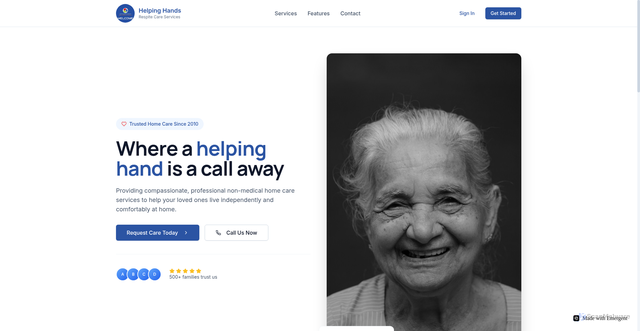 Security scan screenshot of https://helpinghandscare.app/