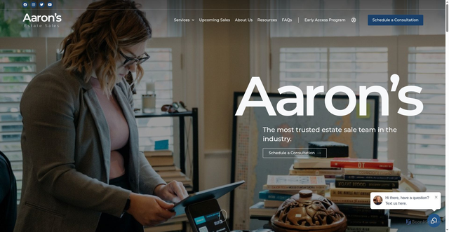 Security scan screenshot of https://www.aaronsestatesales.com/