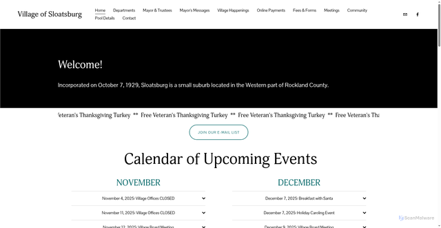Security scan screenshot of https://sloatsburgny.gov/