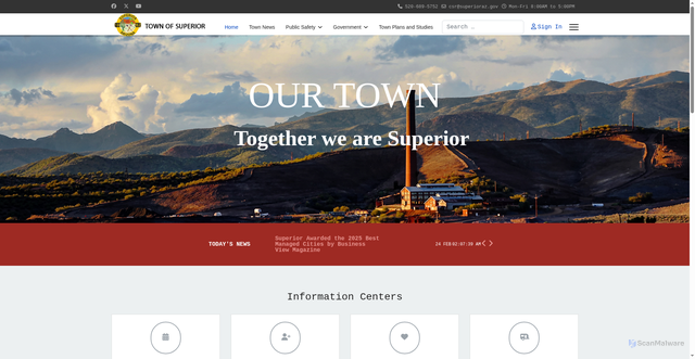 Security scan screenshot of https://superioraz.gov/