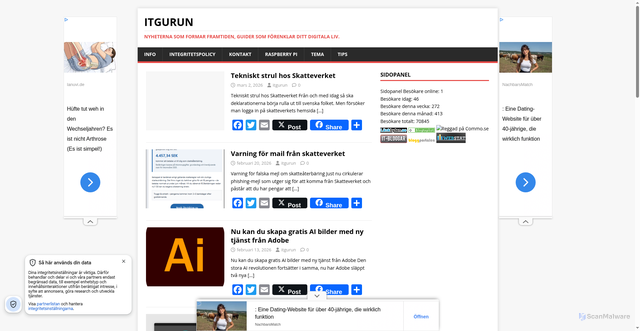 Security scan screenshot of https://itgurun.se