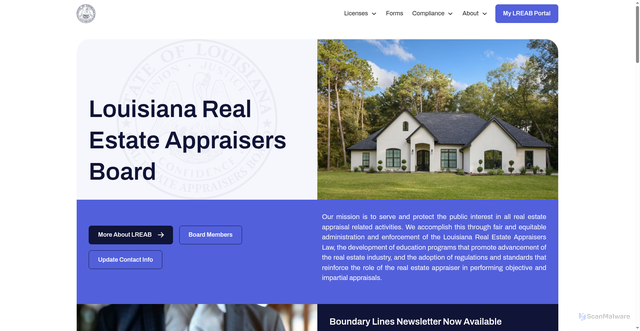 Security scan screenshot of https://lreab.gov/