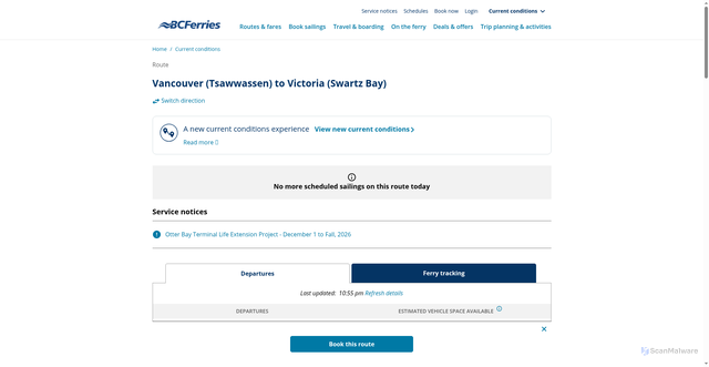 Security scan screenshot of https://www.bcferries.com/current-conditions/TSA-SWB