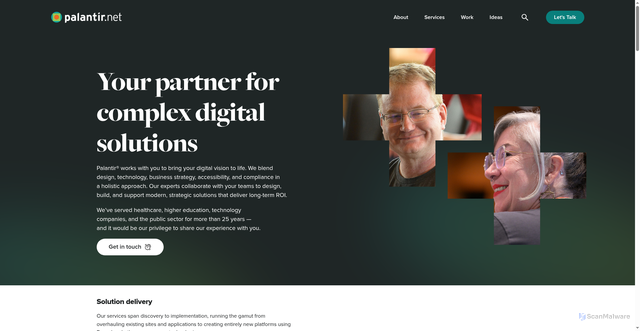Security scan screenshot of https://www.palantir.net/