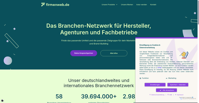 Security scan screenshot of https://firmenweb.de