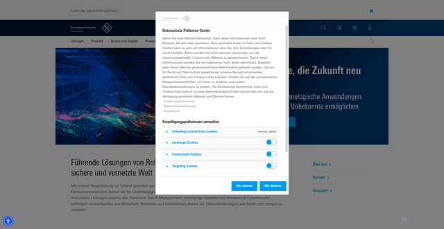 Security scan screenshot of a.rohde-schwarz.com