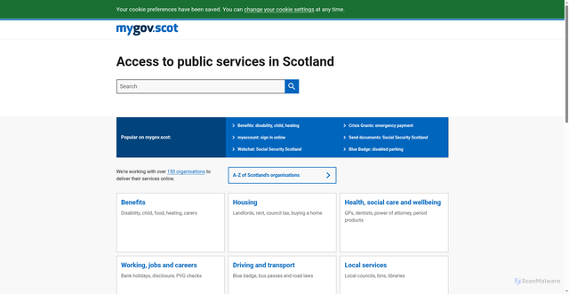 Security scan screenshot of https://mygov.scot