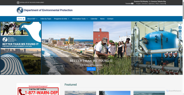 Security scan screenshot of https://dep.nj.gov