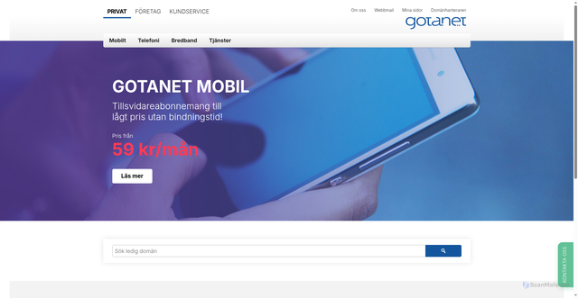 Security scan screenshot of https://gotanet.se