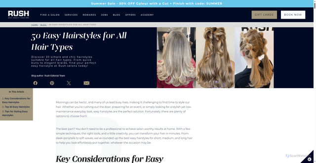 Security scan screenshot of https://www.rush.co.uk/blog/easy-hairstyles/75905