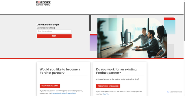 Security scan screenshot of https://partnerportal.fortinet.com
