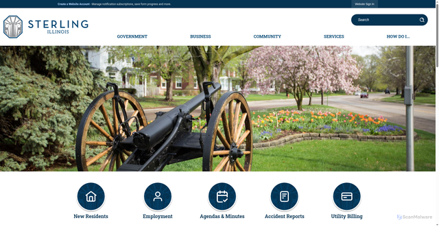 Security scan screenshot of https://sterling-il.gov/
