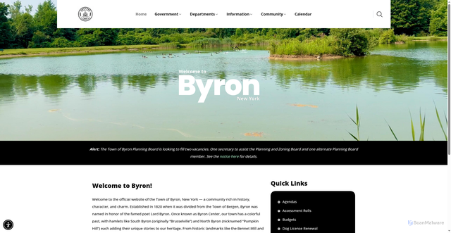 Security scan screenshot of https://townofbyronny.gov/