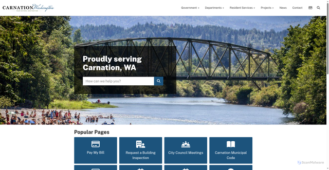 Security scan screenshot of https://www.carnationwa.gov/