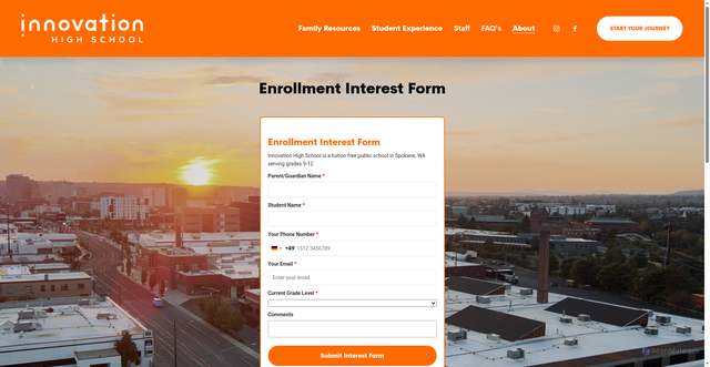 Security scan screenshot of https://www.innovationspokane.org/interest-form-active