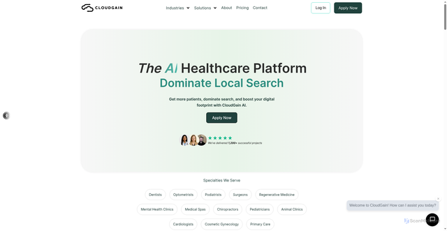 Security scan screenshot of https://gocloudgain.com