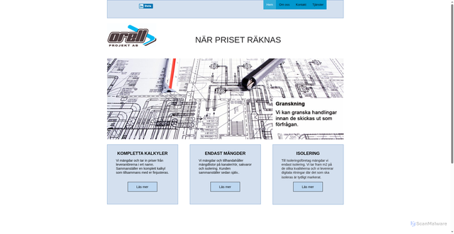 Security scan screenshot of https://orellprojekt.se