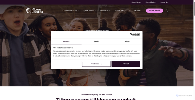 Security scan screenshot of https://klasskontot.se/