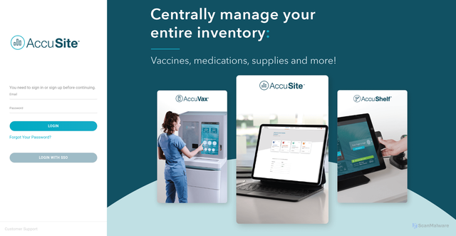 Security scan screenshot of https://my.accusite.com