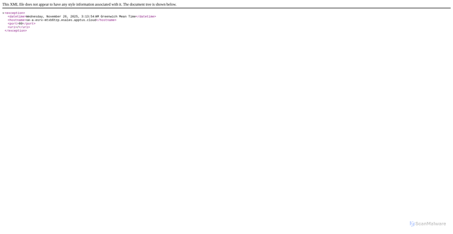Security scan screenshot of https://w3439ecd3.api.esales.apptus.cloud/